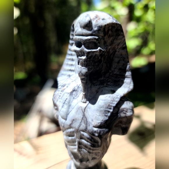 Zebra agate skull Tutt crysral statue 5